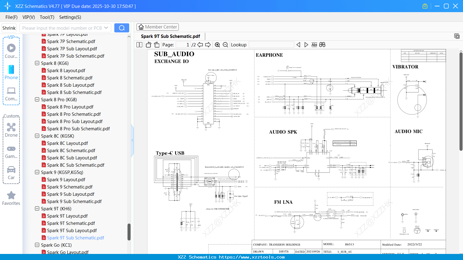 Tecno Spark 9T Sub Schematic